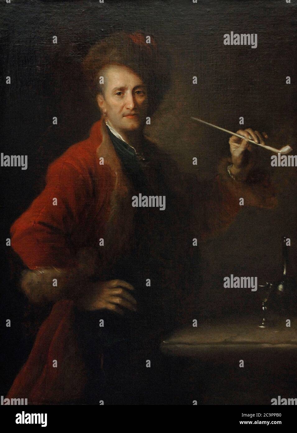 Alexis Grimou (1678-1733). Pintor francés. Retrato de hombre en traje polonés, una pipa en la mano,1726. Museo del Louvre. París. Francia. Stock Photo