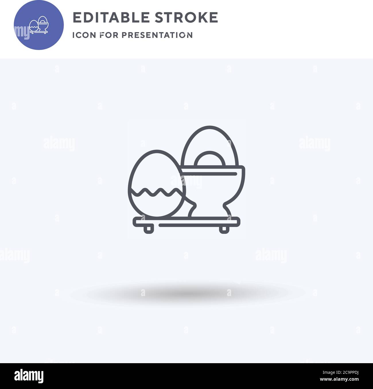 Boiled Egg icon vector, filled flat sign, solid pictogram isolated on white, logo illustration. Boiled Egg icon for presentation. Stock Vector