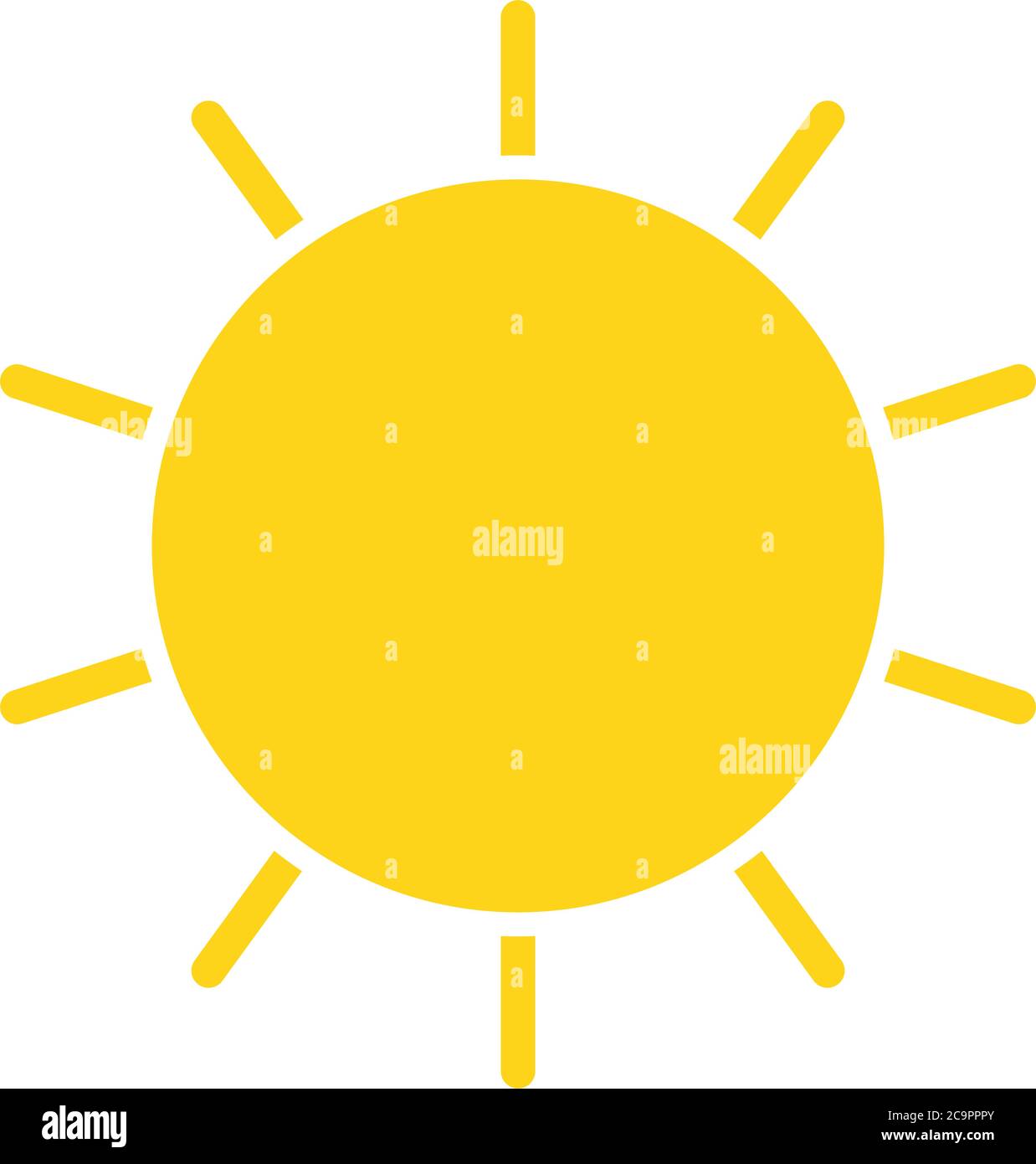 Sun Icon vector illustration on white background Stock Vector