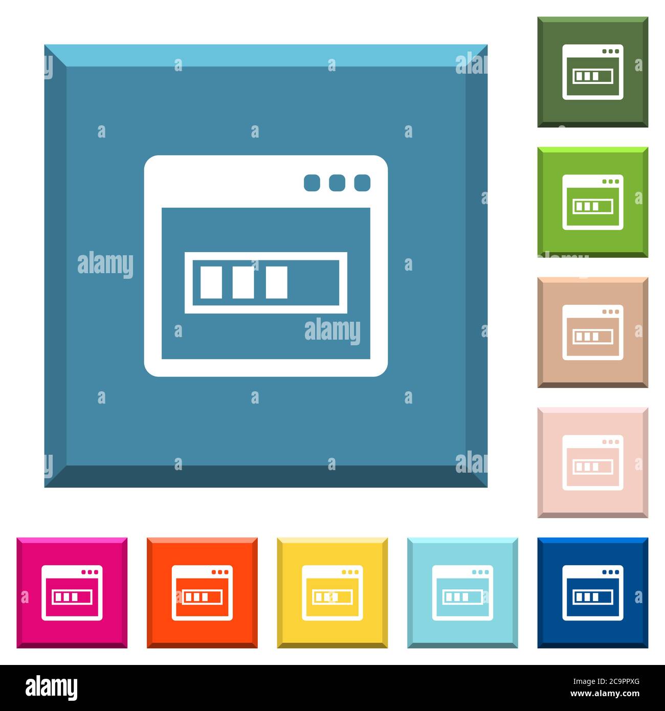 Application installing white icons on edged square buttons in various ...