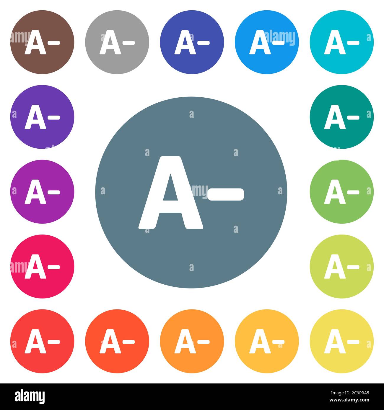 Decrease font size flat white icons on round color backgrounds. 17 ...