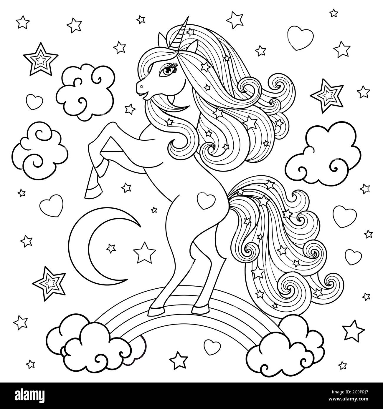 Contour Beautiful Unicorn Horn Mane High Resolution Stock Photography And Images Alamy