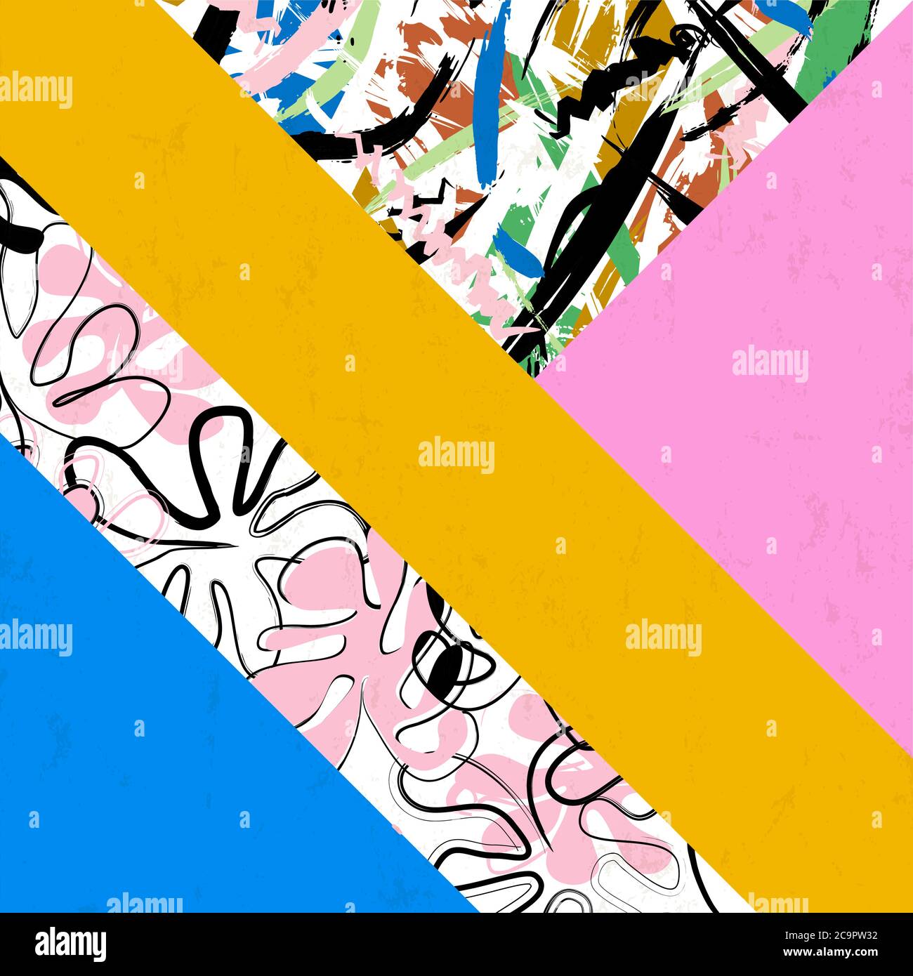 abstract background pattern, with triangles, elements, stripes, paint strokes and splashes Stock Vector