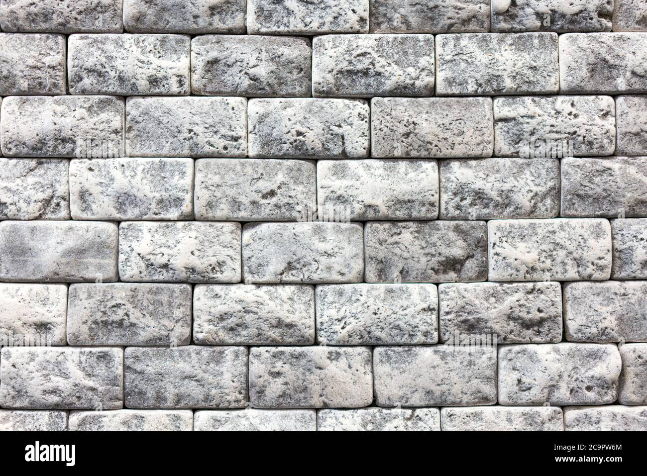 Seamless texture of white decorative stacked stone, natural stone