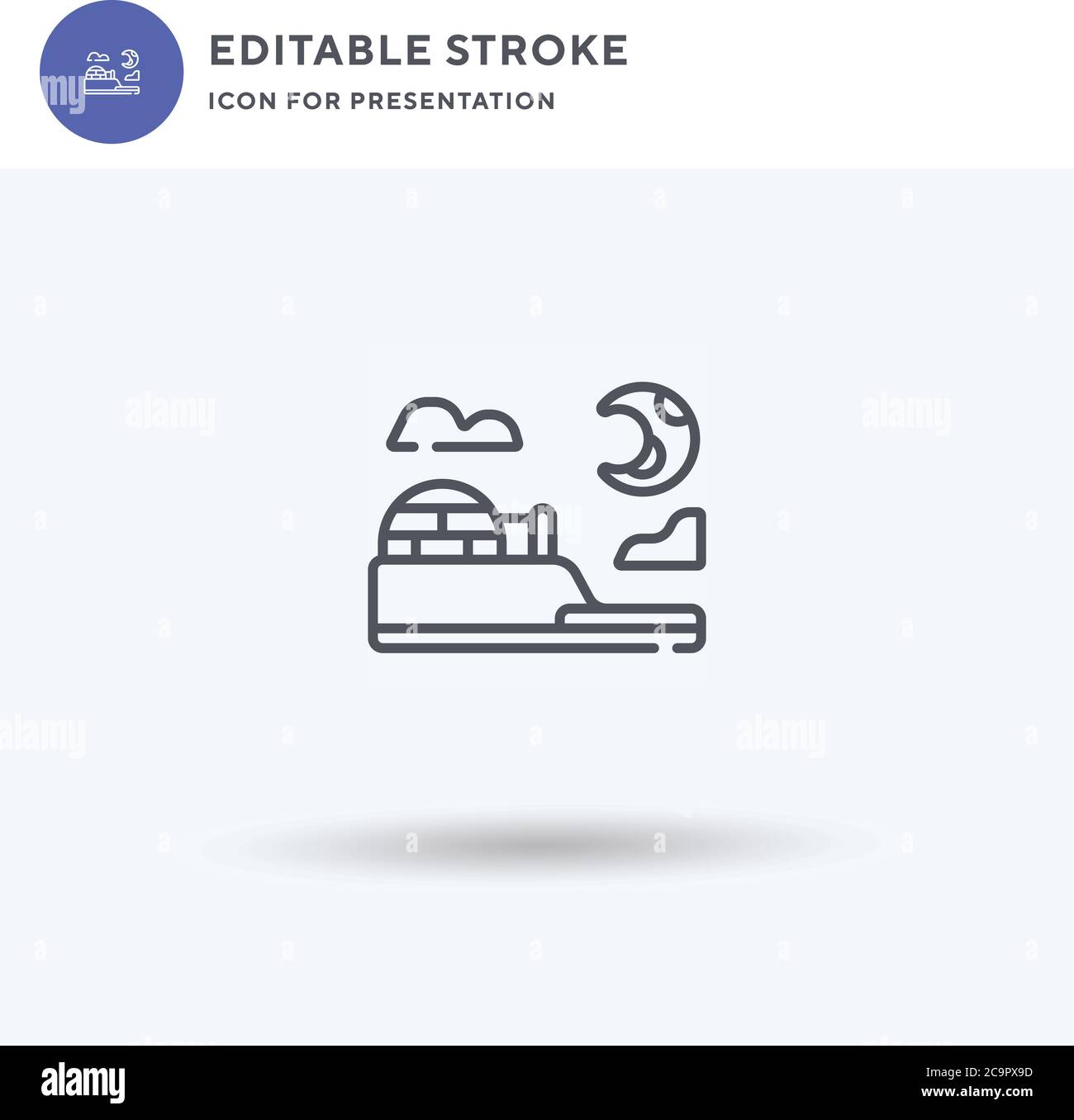 Igloo icon vector, filled flat sign, solid pictogram isolated on white, logo illustration. Igloo icon for presentation. Stock Vector