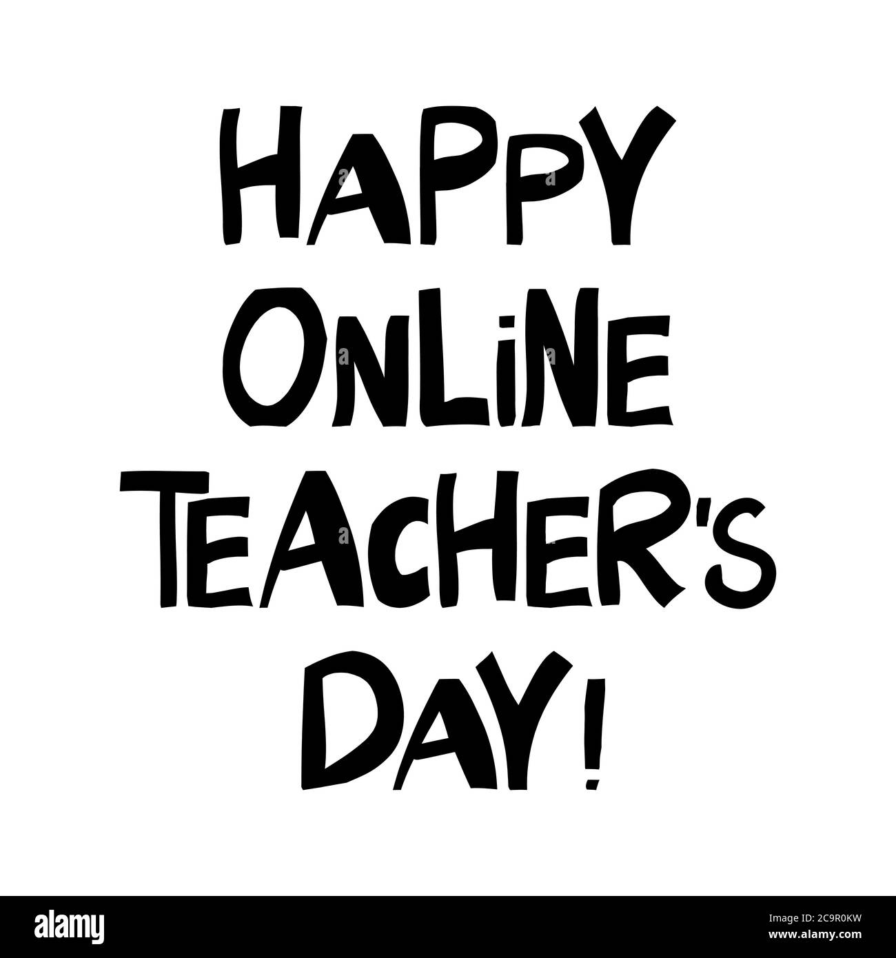 Happy online teachers day. Education quote. Cute hand drawn ...