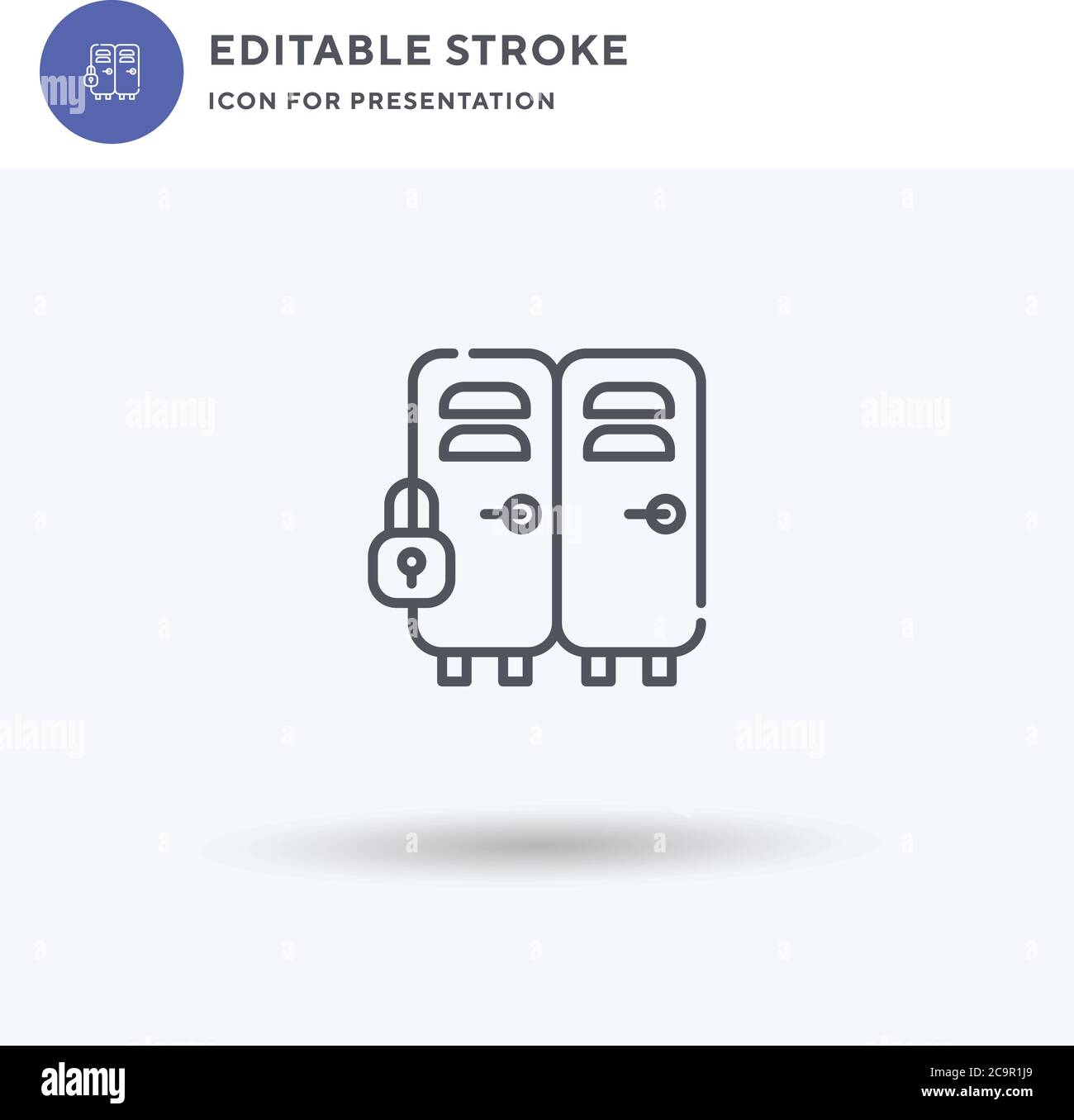 Locker icon vector, filled flat sign, solid pictogram isolated on white ...