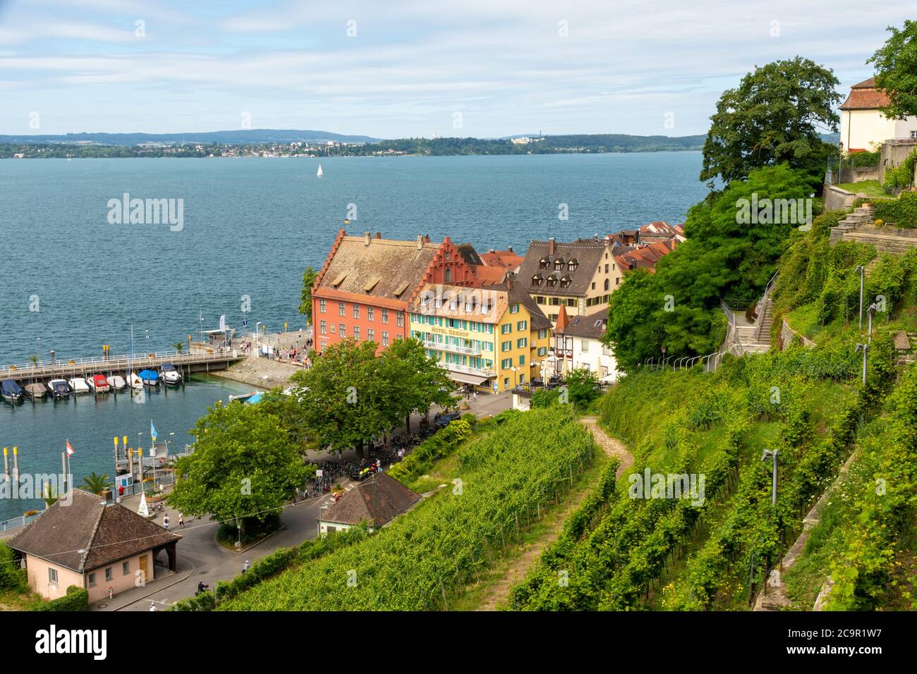 View of the lakeside promenade of Meersburg, Germany Stock Photo Alamy