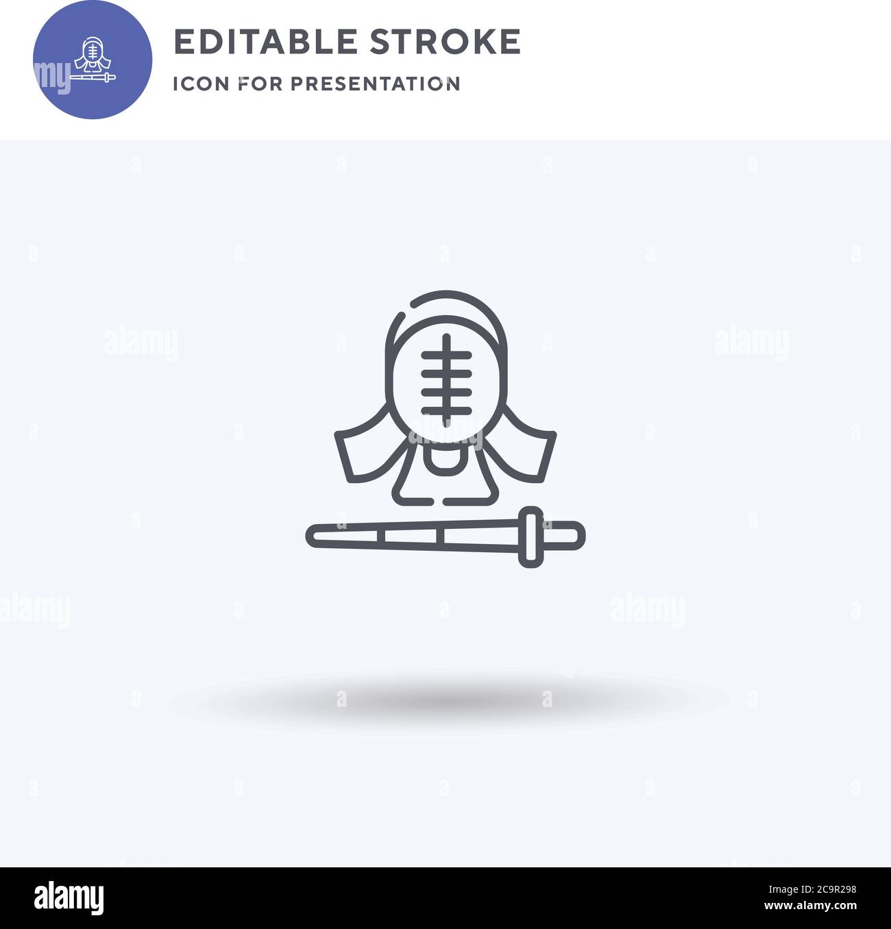 Kendo icon vector, filled flat sign, solid pictogram isolated on white, logo illustration. Kendo