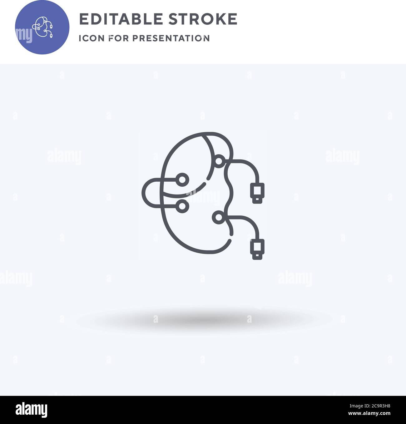 Bionic Kidney icon vector, filled flat sign, solid pictogram isolated on white, logo illustration. Bionic Kidney icon for presentation. Stock Vector