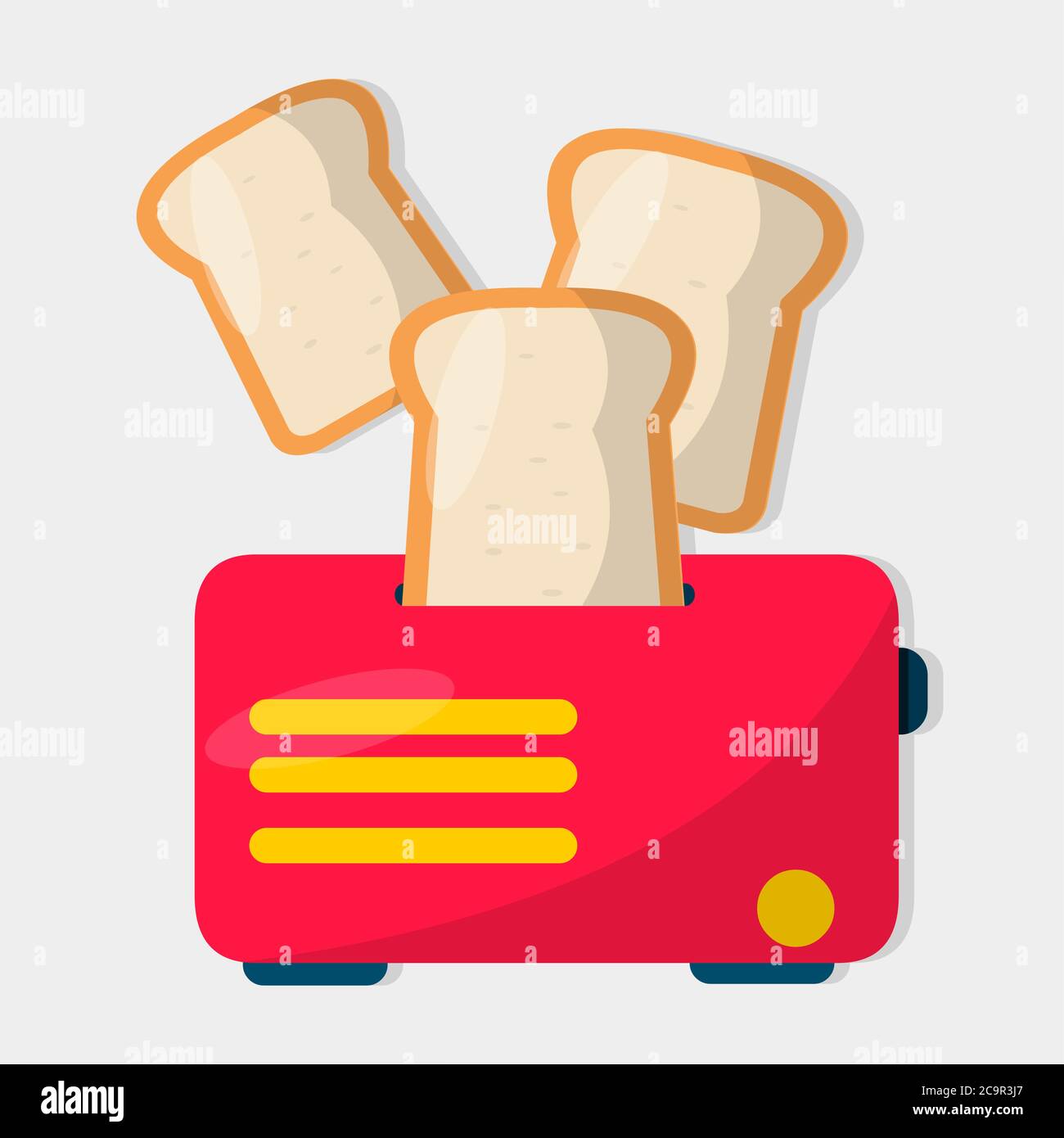 toaster isolated vector illustration icon in flat style Stock Vector