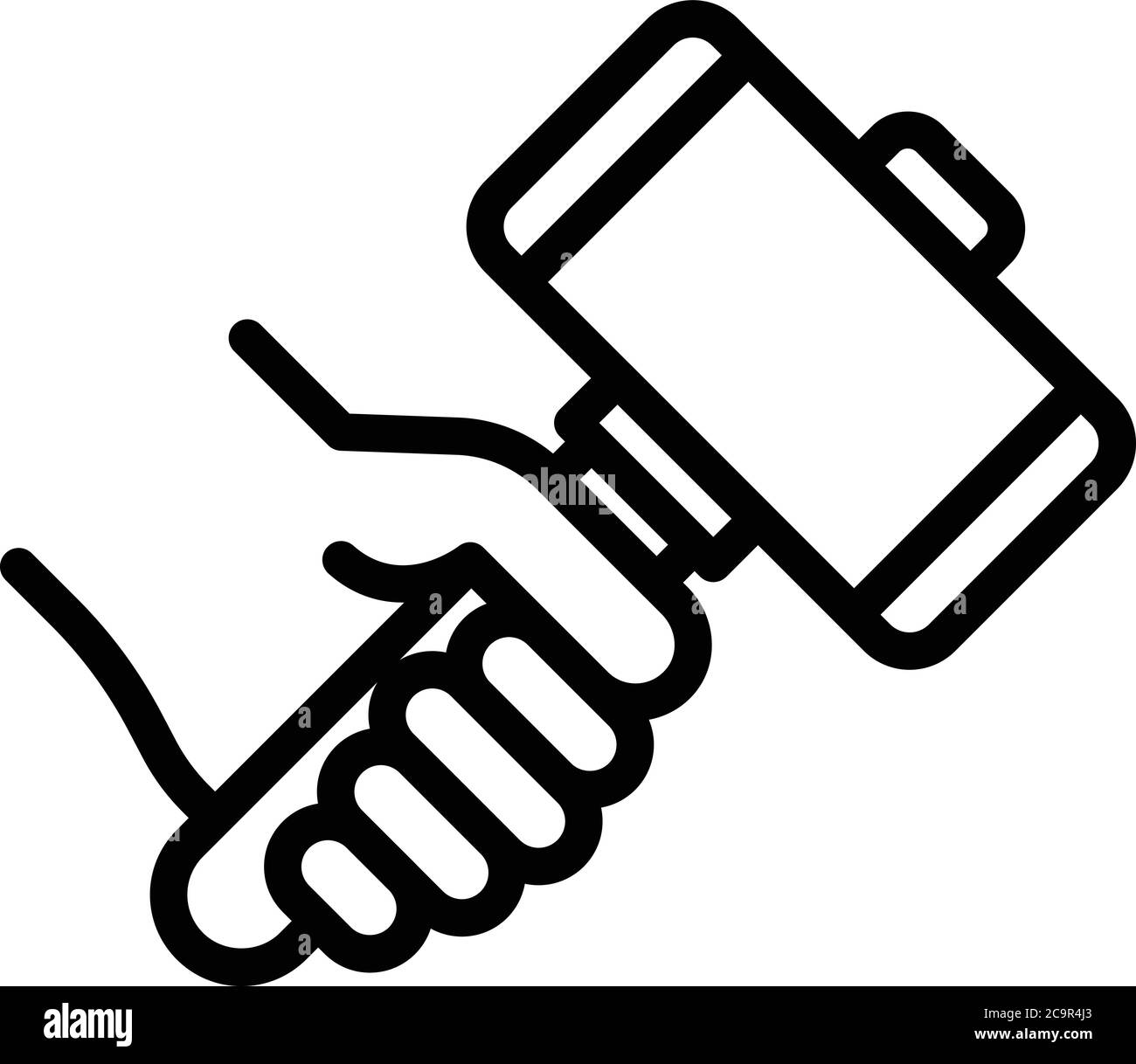 Blacksmith sledgehammer icon, outline style Stock Vector