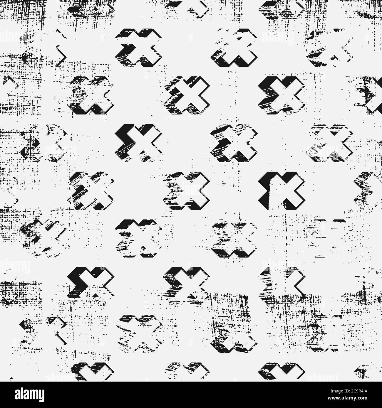 Textured abstract pattern with elements of diagonal cross. Square black ...