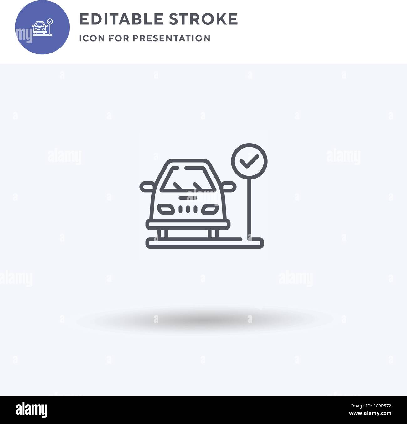 Parking icon vector, filled flat sign, solid pictogram isolated on white, logo illustration. Parking icon for presentation. Stock Vector