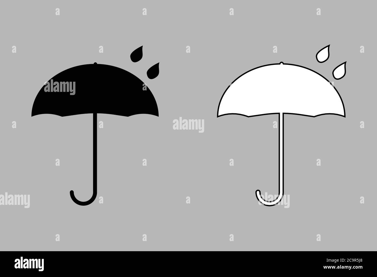 Umbrella black and white icon set Stock Vector Image & Art - Alamy