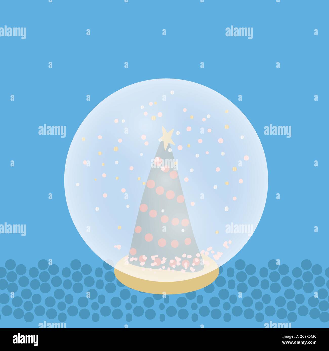 snow globe with christmas tree vector illustration Stock Vector Image ...