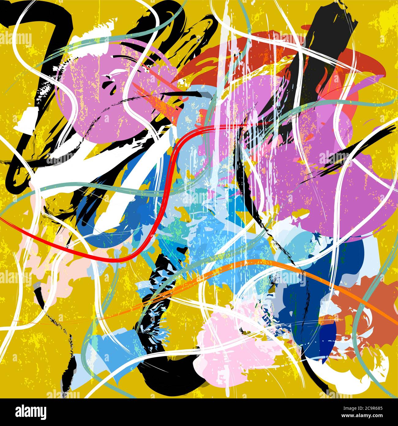 abstract background composition, with paint strokes and splashes Stock Vector