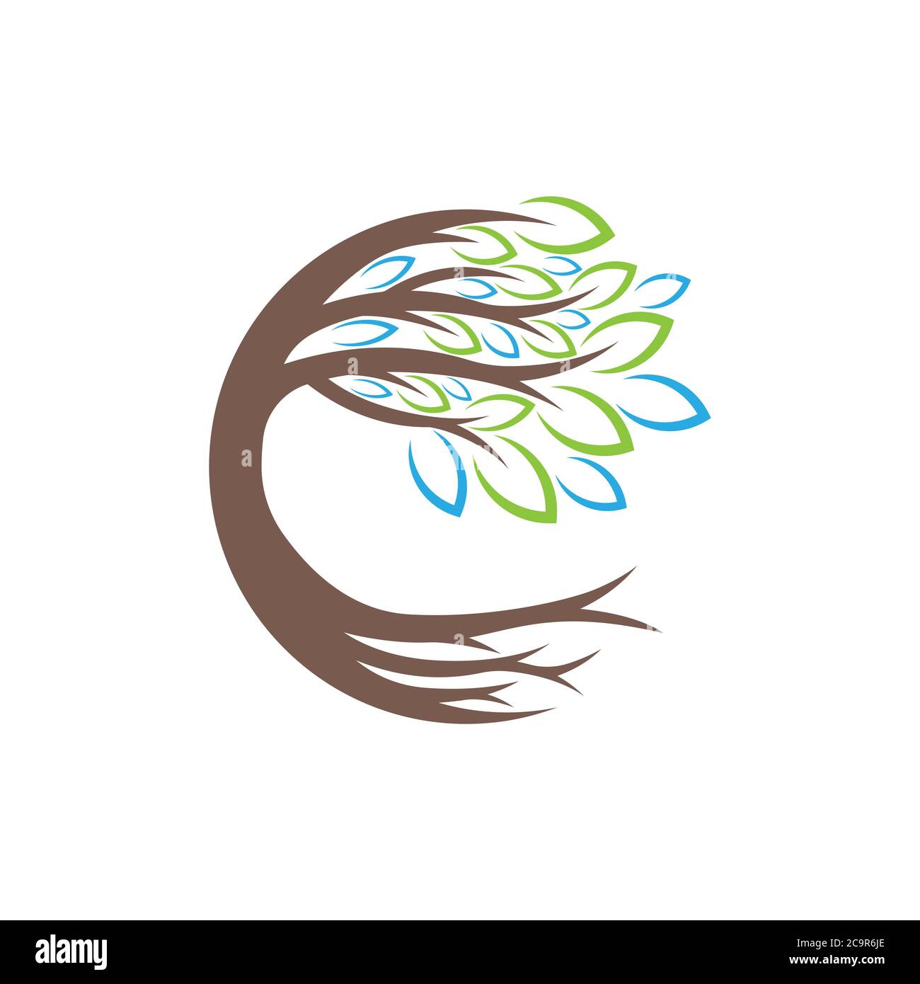 Tree Logo design vector illustration. Abstract Tree Logo vector in creative design concept for nature, agriculture and farm business. Tree Logo, icon, Stock Vector