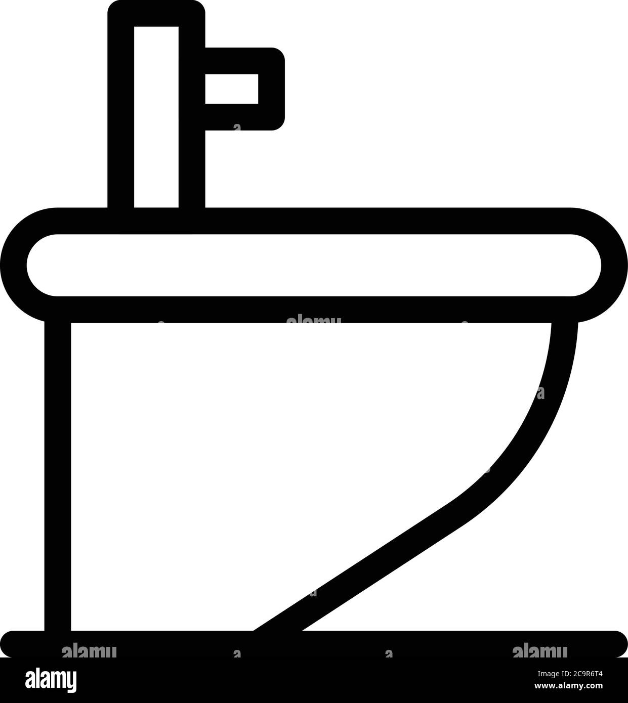 Modern bidet icon, outline style Stock Vector