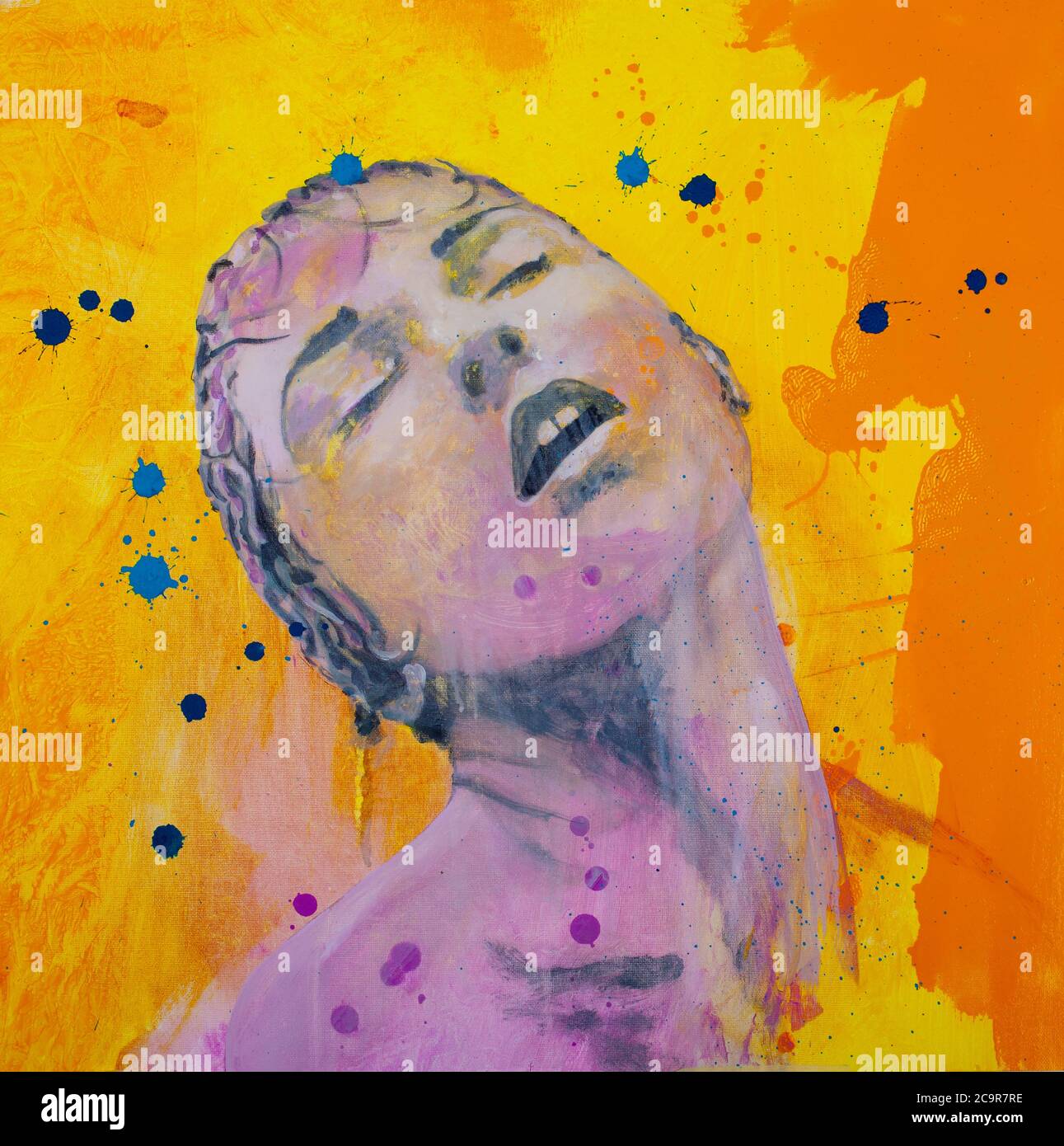 Painted version of the portrait of Leigh during the shower scene