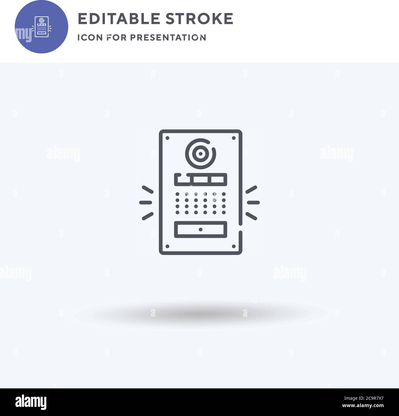 Intercom icon vector, filled flat sign, solid pictogram isolated on white, logo illustration. Intercom icon for presentation. Stock Vector