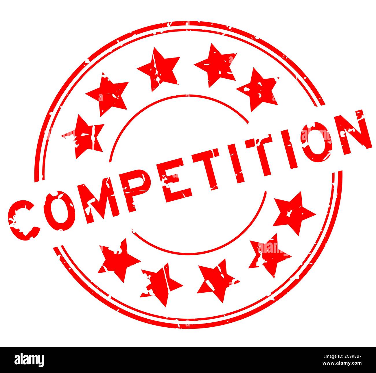 Grunge red competition word with star icon round rubber seal stamp on white  background Stock Vector Image & Art - Alamy