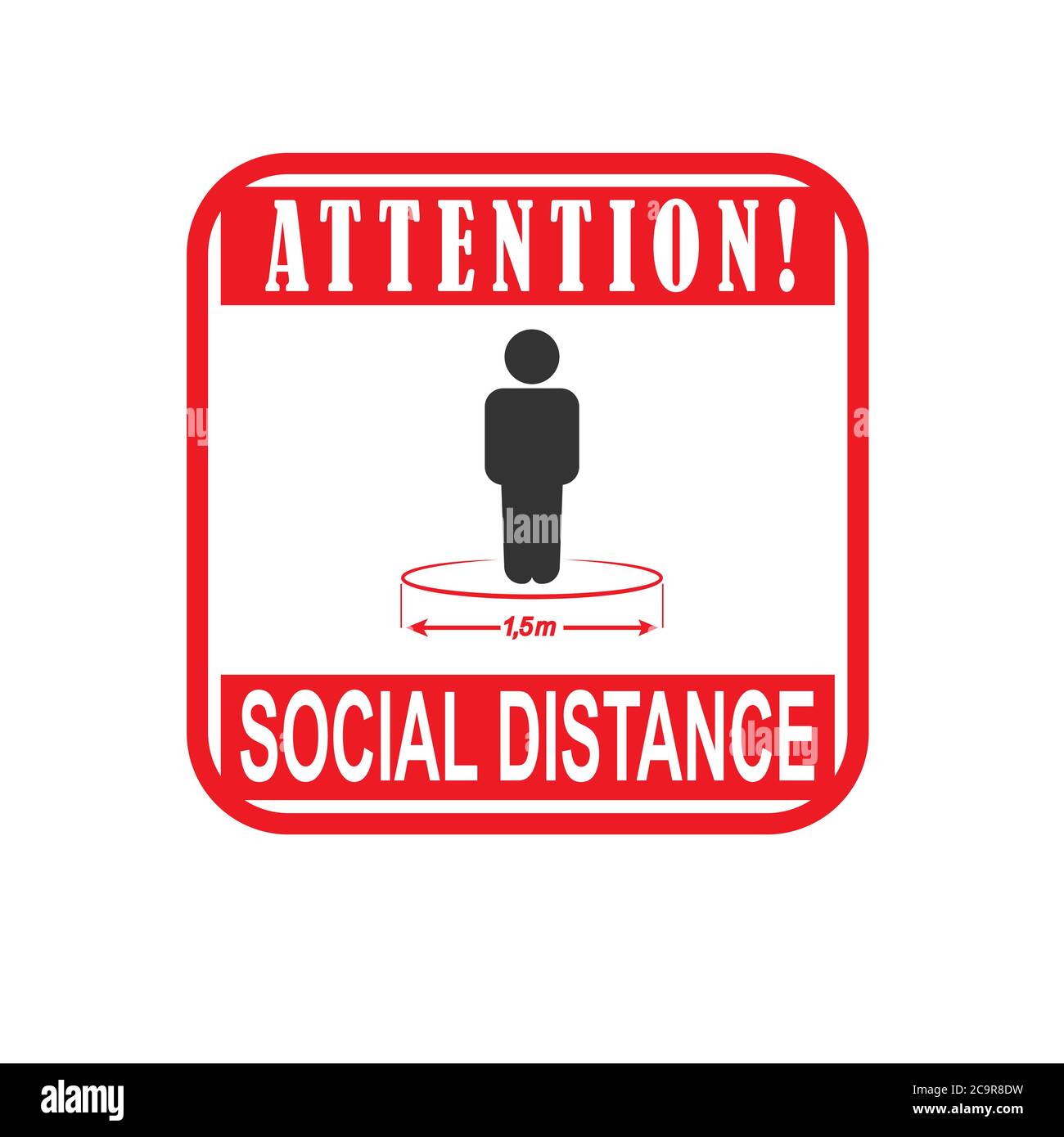 Vector icon, sign of social distance. Flat design isolated on white ...