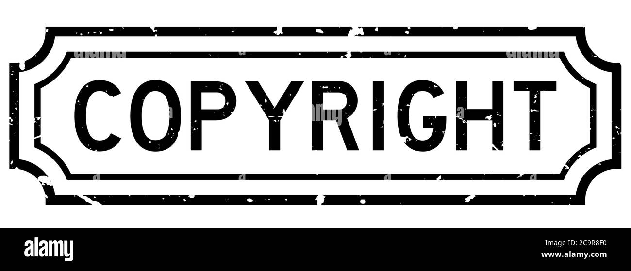 Grunge black copyright word rubber business seal stamp on white background Stock Vector