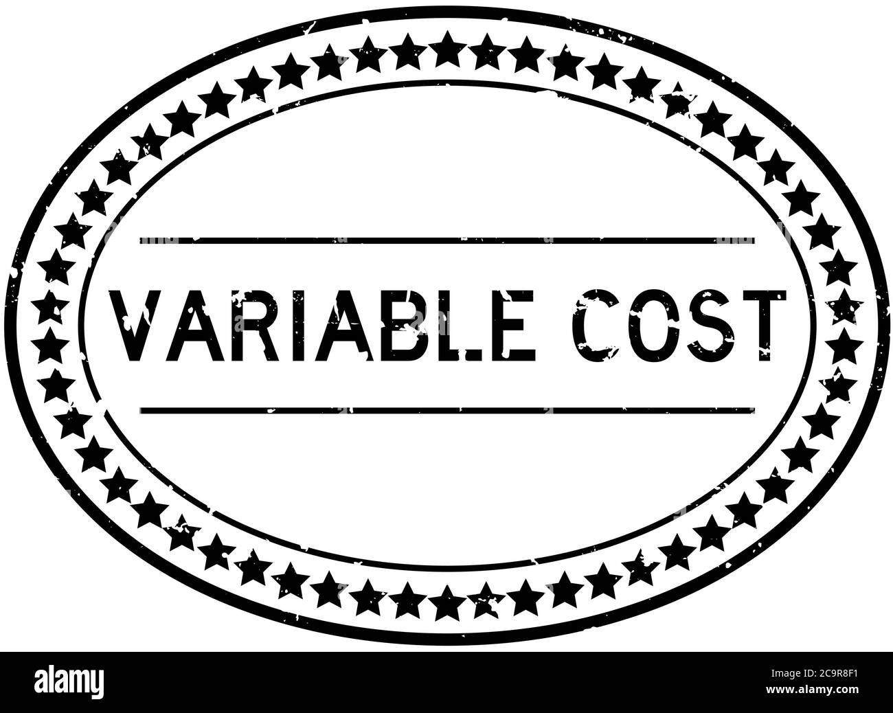 Grunge black variable cost word oval rubber seal stamp on white background Stock Vector