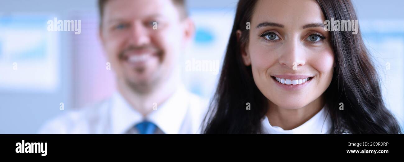 Man woman clerical workers hi-res stock photography and images - Alamy