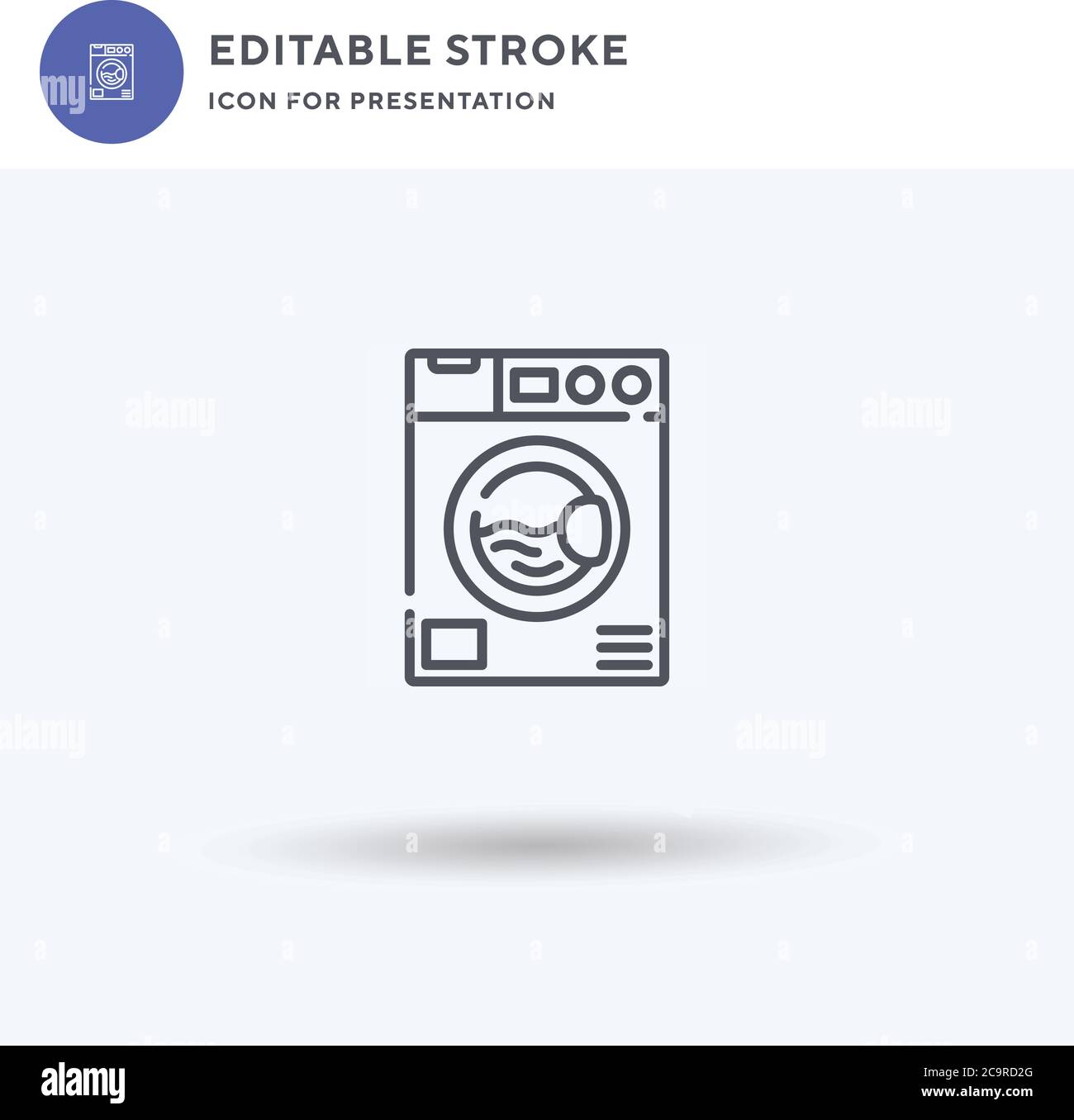 Washing Machine icon vector, filled flat sign, solid pictogram isolated ...