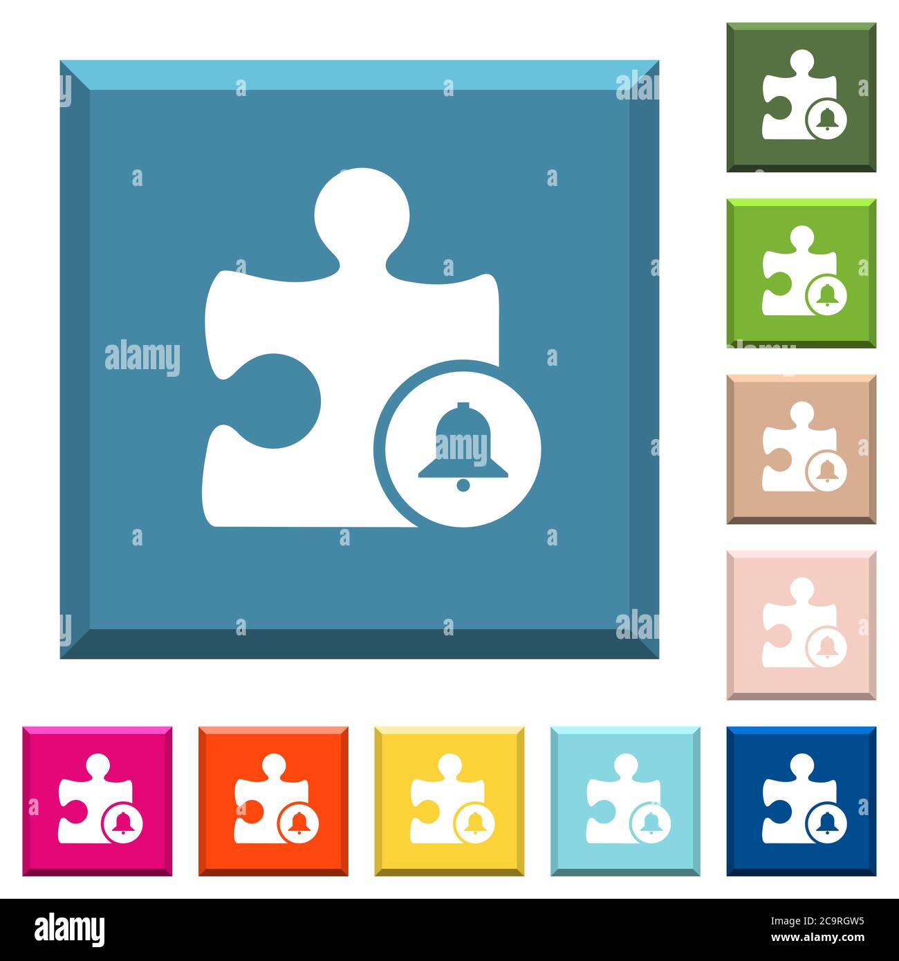 Bell plugin white icons on edged square buttons in various trendy ...