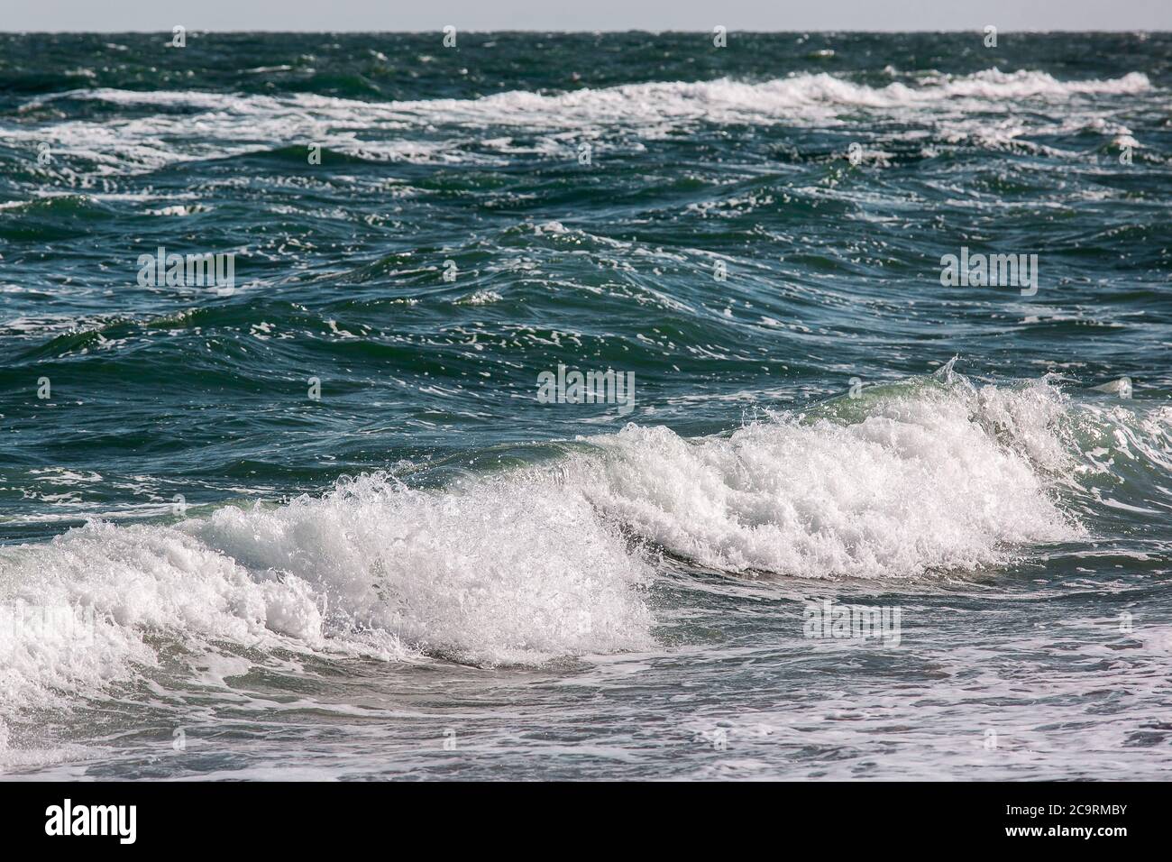 The sea storm wave with splashes closeup, wonderful view of seascape ...