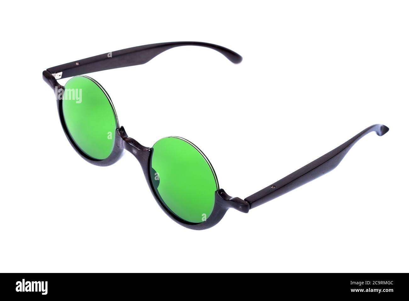 Round Hipster Sunglass with Green Polarized Lens and Tortoise Frame - Tisch  | eBay