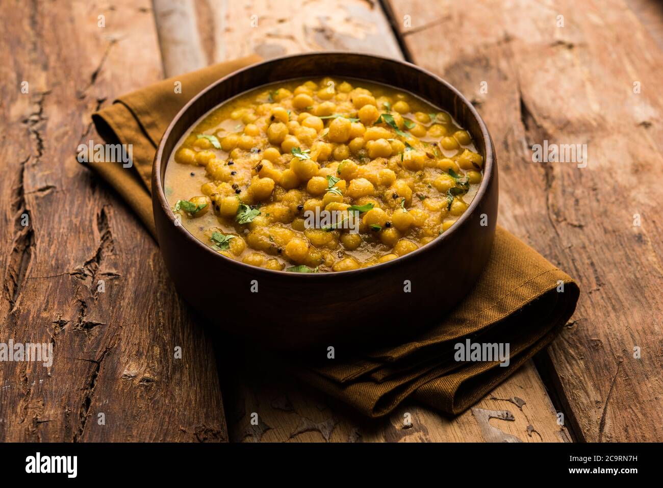 Ragda is the Indian curry made with dried white peas served in a bowl ...