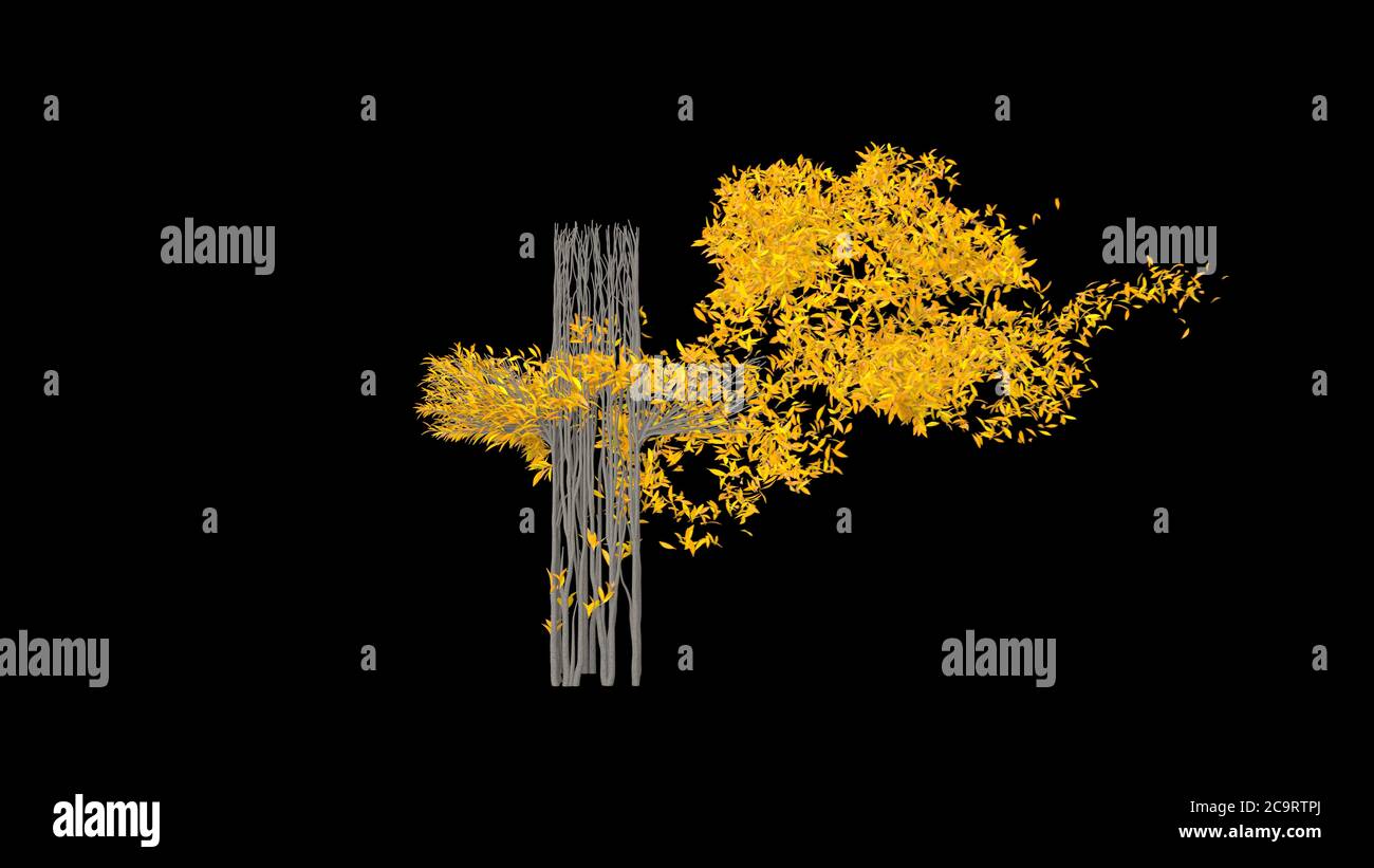 Growing Tree in a shape of a Cross. Eco Concept. 3D rendering Stock ...
