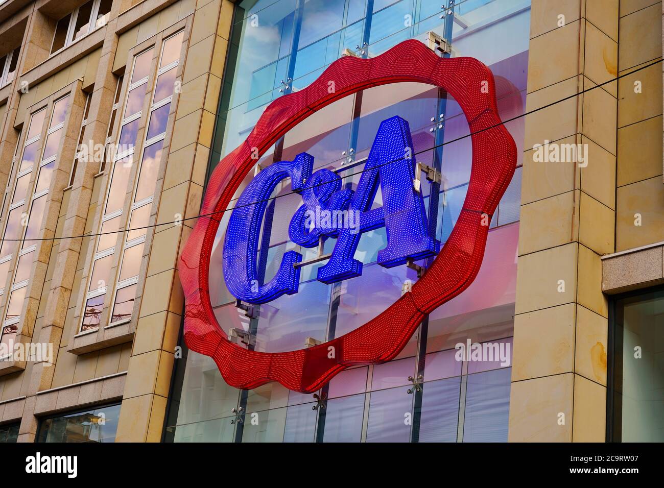 Brand logo of a C&A store on the shopping street Schadowstraße in  Düsseldorf. C&A is a popular fashion retail store chain Stock Photo - Alamy