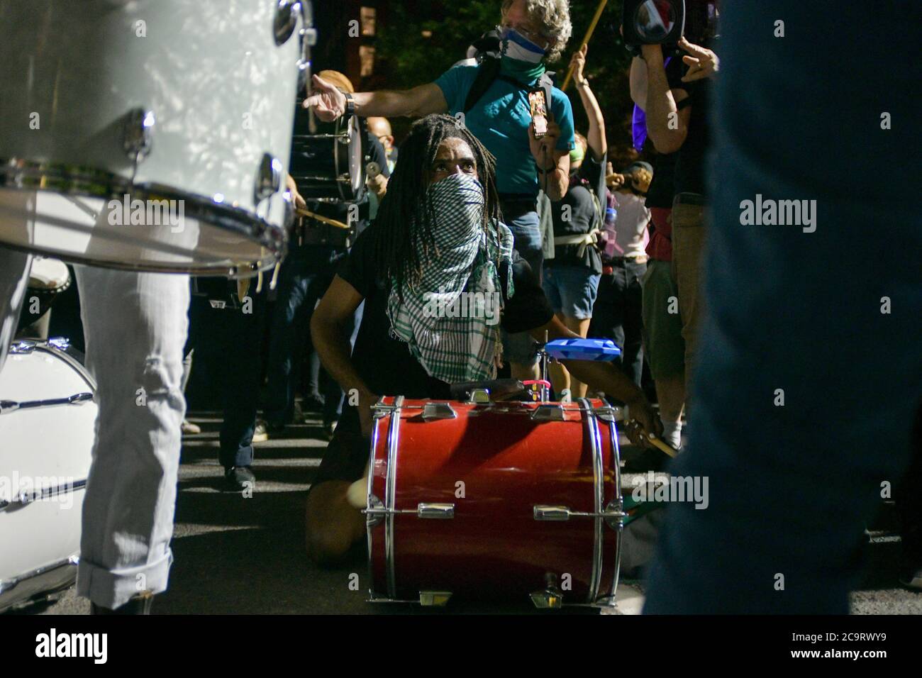 Portland OR, USA. 01st Aug, 2020. Black Lives Matter protest peacefully after federal officers scale back at Mark O. Hatfield United States Court House in Portland, Oregon on August 01, 2020. Credit: Damairs Carter/Media Punch/Alamy Live News Stock Photo