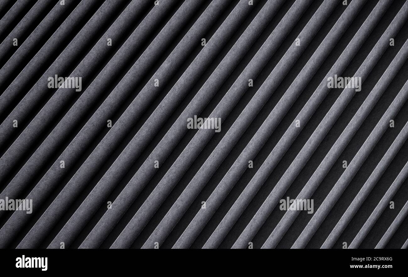 Black striped texture, ribbed metal background Stock Photo
