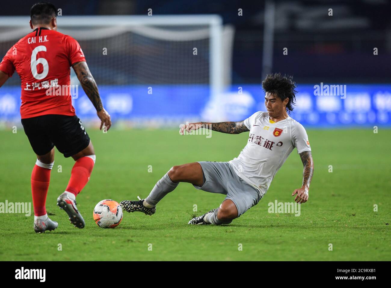 Suzhou China S Jiangsu Province 2nd Aug Zhao Yuhao R Of Hebei China Fortune Fc Vies With Cai Huikang Of Shanghai Sipg Fc During The Second Round Match Between Shanghai Sipg Fc Suzhou China S Jiangsu Province 2nd Aug Zhao Yuhao R Of Hebei China Fortune Fc Vies With Cai Huikang Of Shanghai Sipg Fc During The Second Round Match Between Shanghai Sipg Fc
