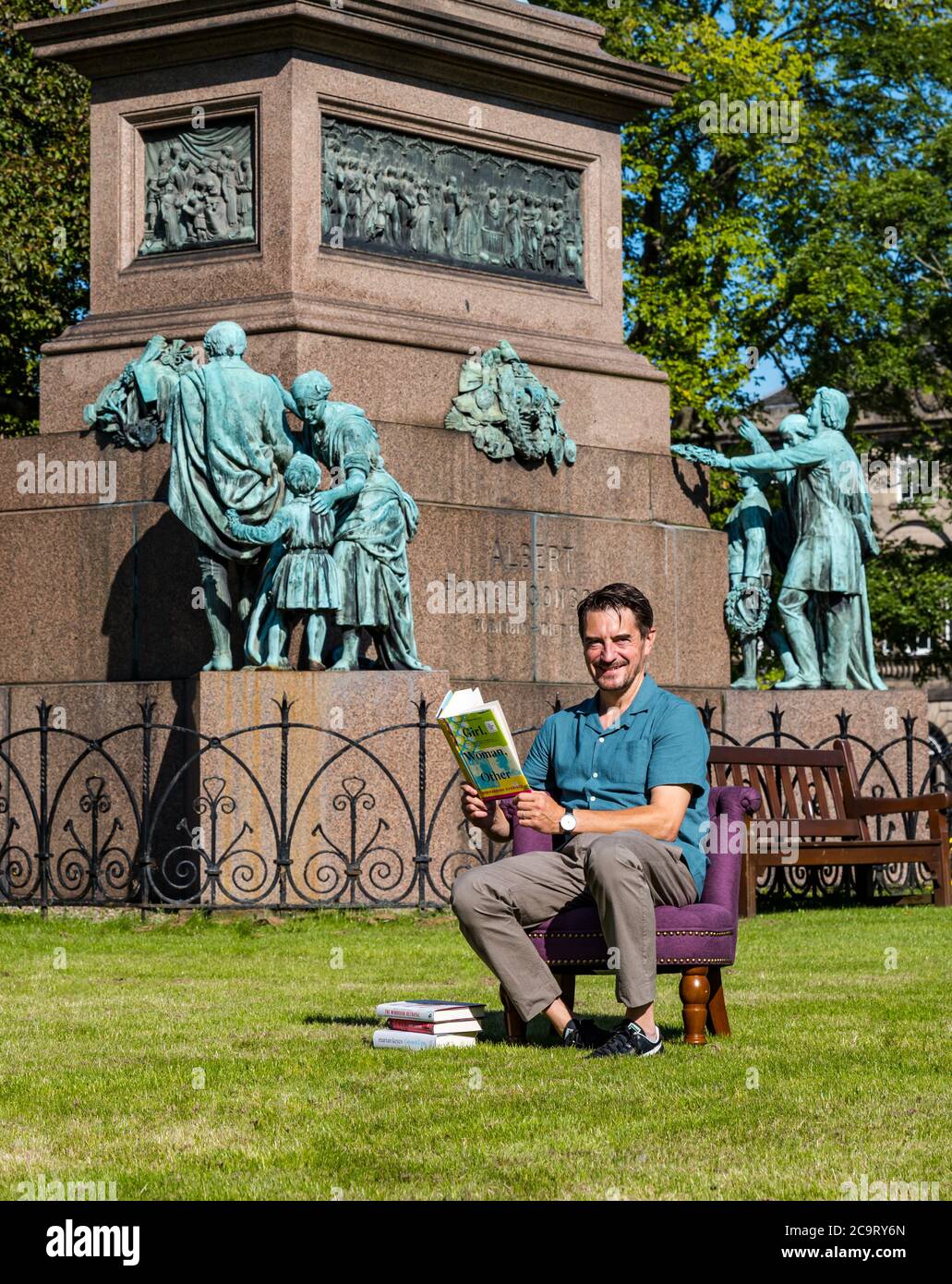 Nick Barley Director Edinburgh International Book Festival launches online programme due to Covid-19, Charlotte Square Garden, Edinburgh, Scotland, UK Stock Photo