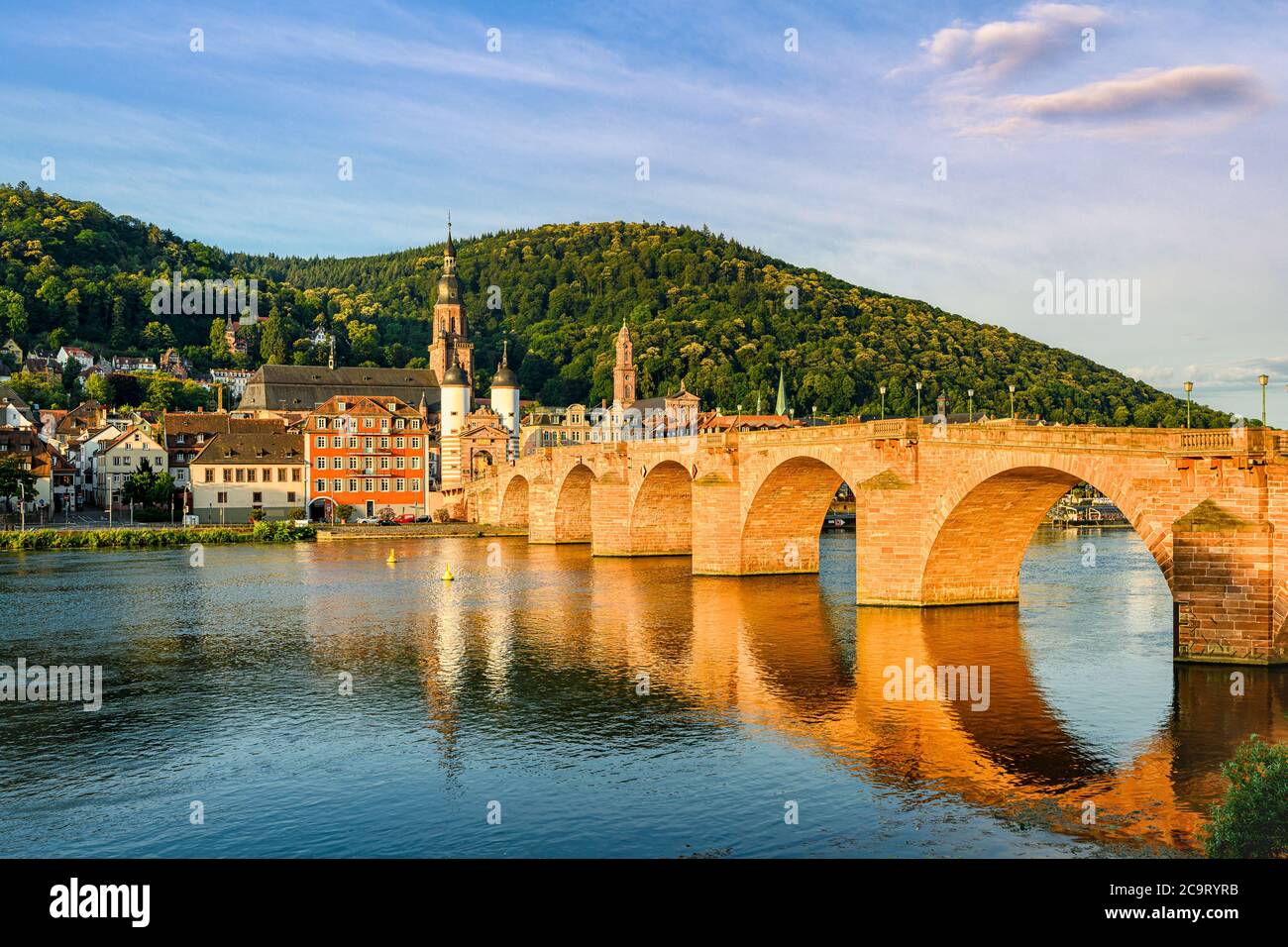 The old bridge over Neckar river in Heidelberg, Germany Stock Photo