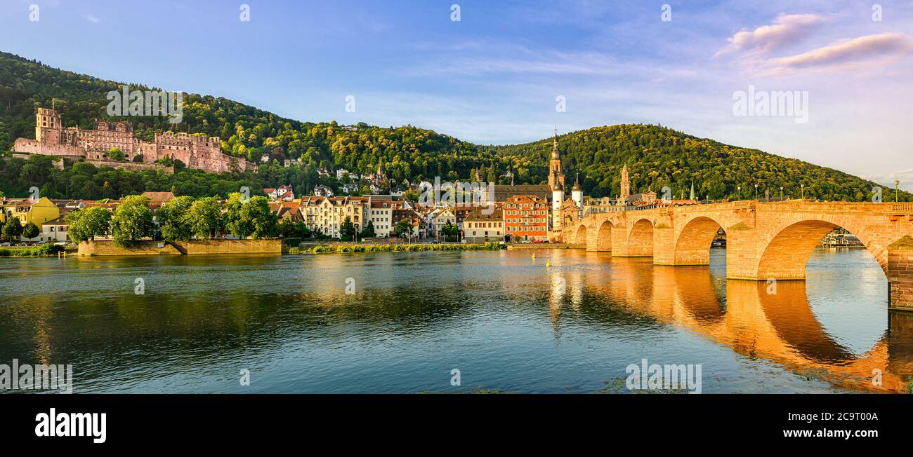The old bridge and castle in Heidelberg, Germany Stock Photo