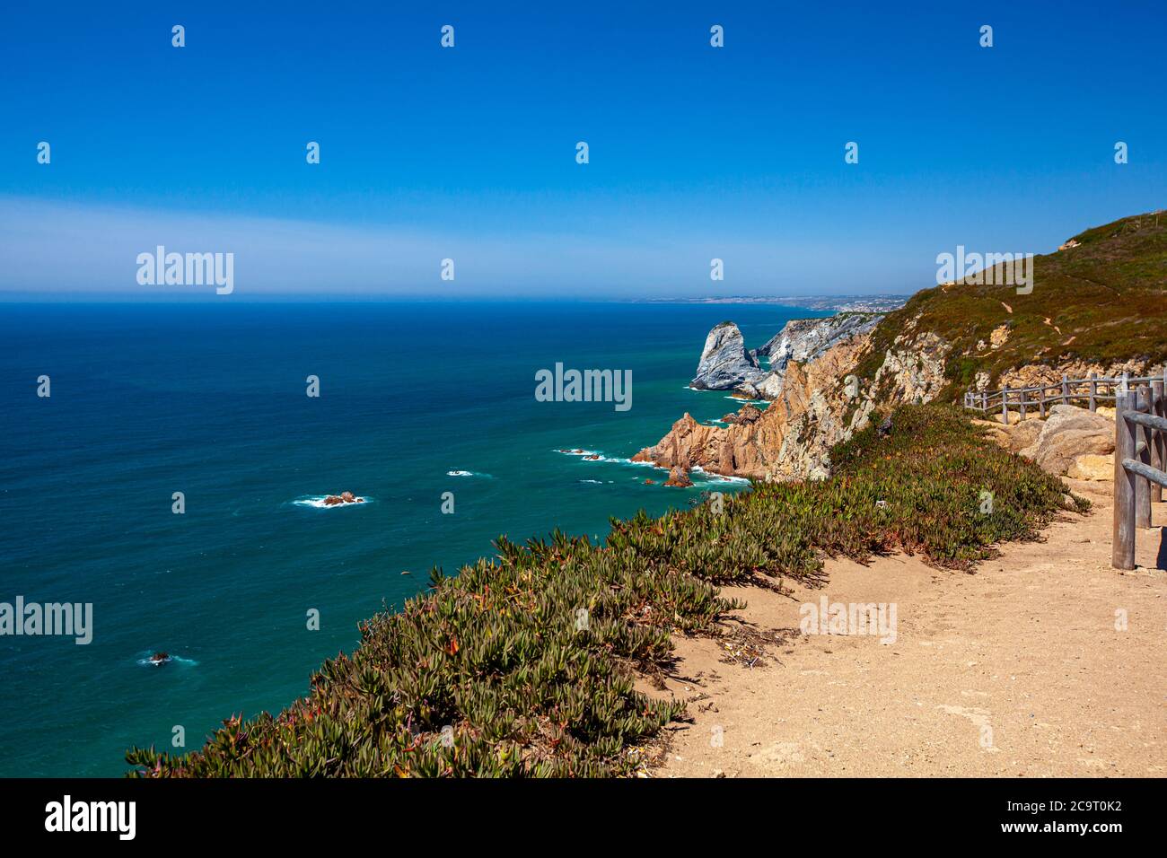 A wide angle image of the famous cabo da roca (Cape Roca) the