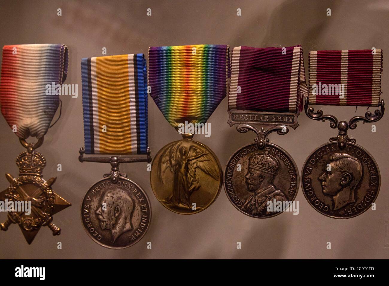 First World War Medal Series, Castle Museum, York, North Yorkshire, England, United Kingdom. Stock Photo