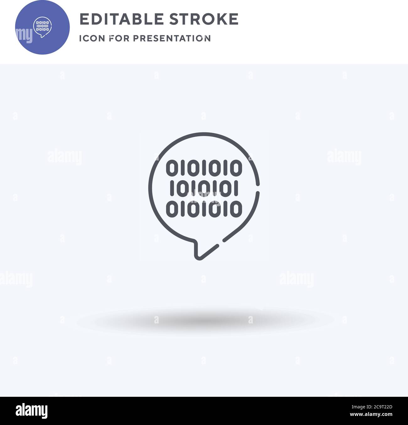 Binary Code icon vector, filled flat sign, solid pictogram isolated on white, logo illustration. Binary Code icon for presentation. Stock Vector