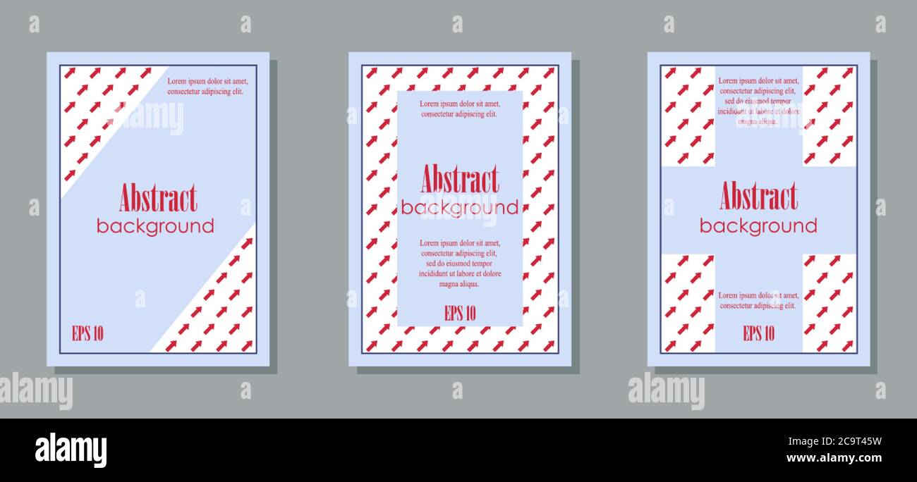 Arrows background. Geometric style brochure set. EPS10 Stock Vector