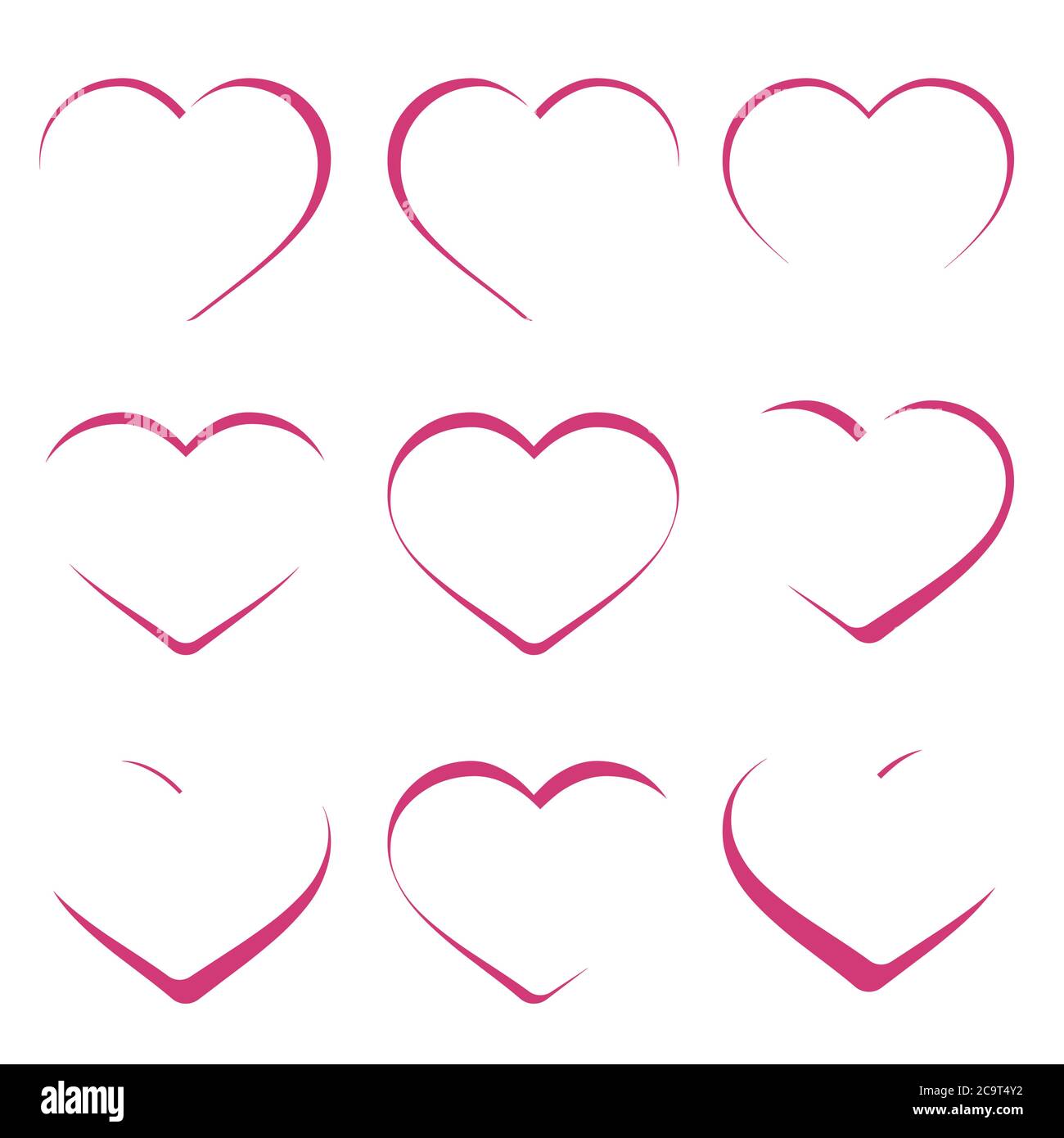 Beautiful defferent style heart clipart vector design. Stock Vector