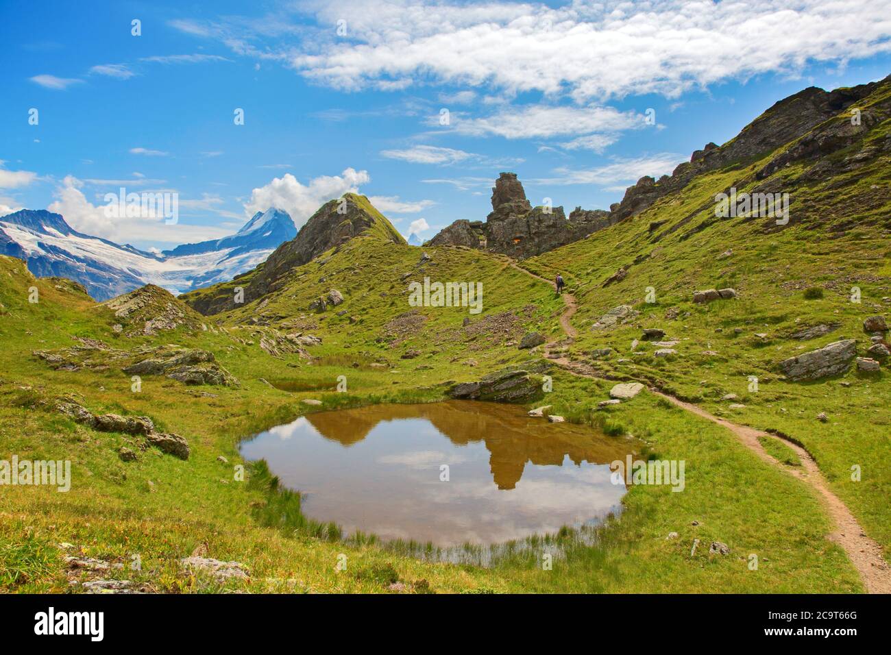 Hiking in the swiss alps: High alpine route above Grindelwald (Jungfrau ...