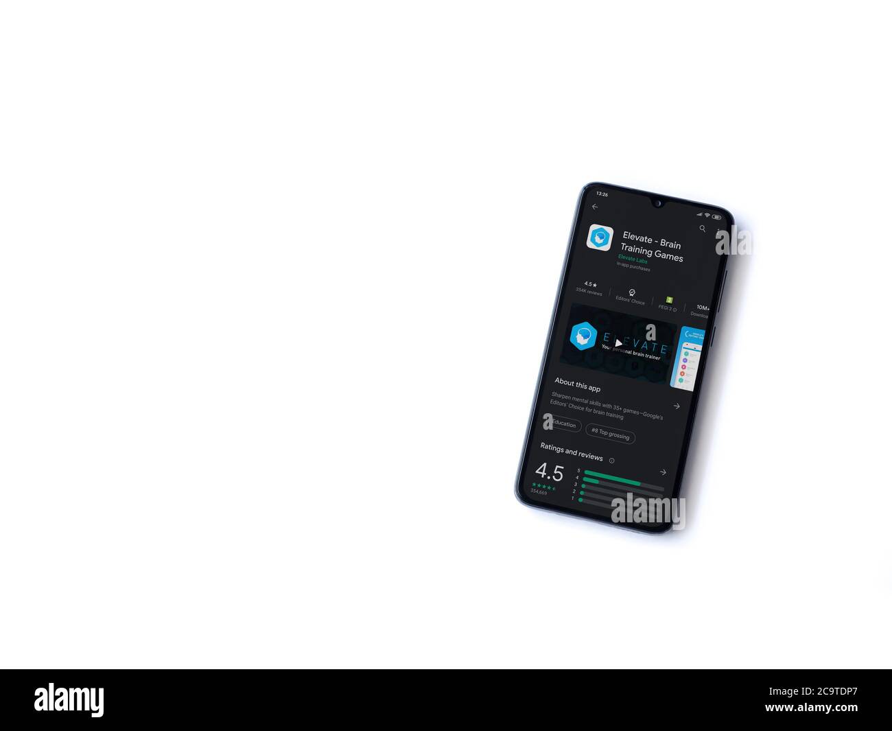 Lod, Israel July 8, 2020 Elevate Brain training games app play